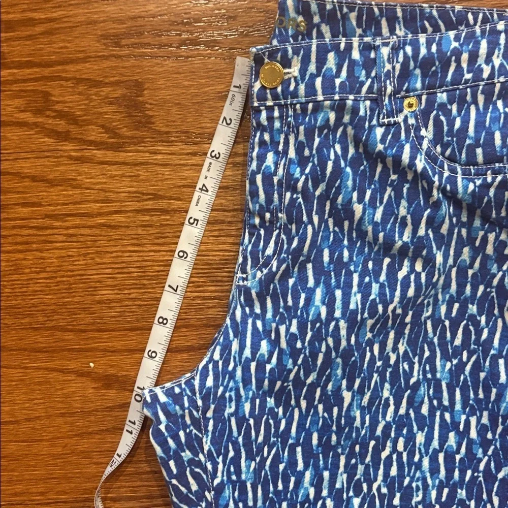 Michael Kors women’s Blue white Patterned skinny ankle Jeans cotton spandex 12